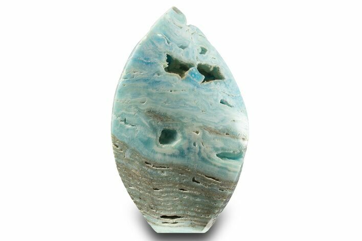 Polished Blue Caribbean Calcite Flame - Pakistan #323337